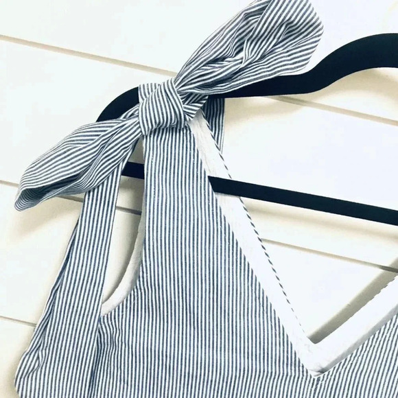 Vineyard Vines Moonshine Sandbar Strip Bow Sleeveless V-Neck Dress Size XS NWT - Picture 5 of 13
